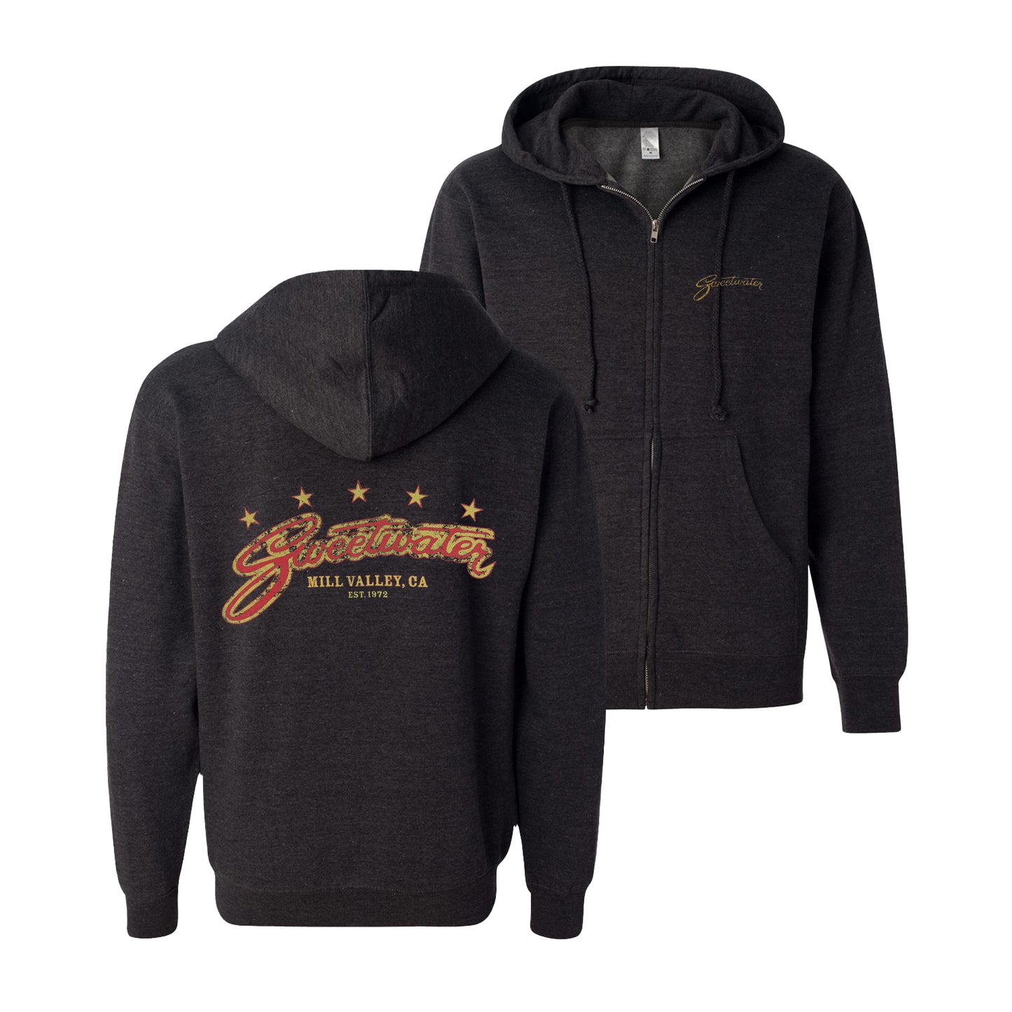 Sweetwater Logo Charcoal Zip Up Sweater